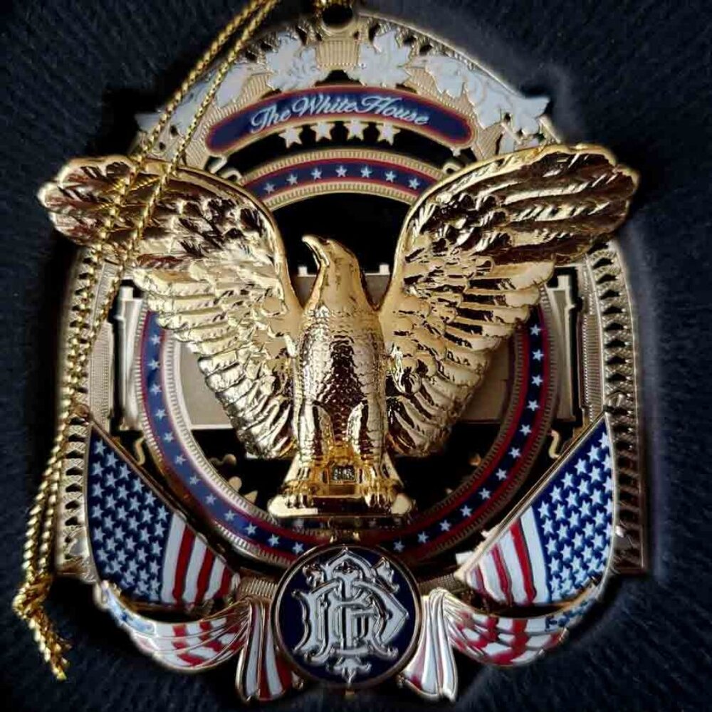 New in Box 2017 White House Christmas Ornament 37th Annual Roosevelt Eagle Flags